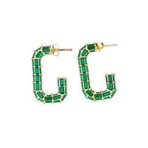 Native Gem Axel Glam Hoops- Emerald